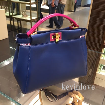 新色！FENDI☆フェンディ コピー ピーカブー ミニマルチ２way ネイビー＋ピンク 6120513